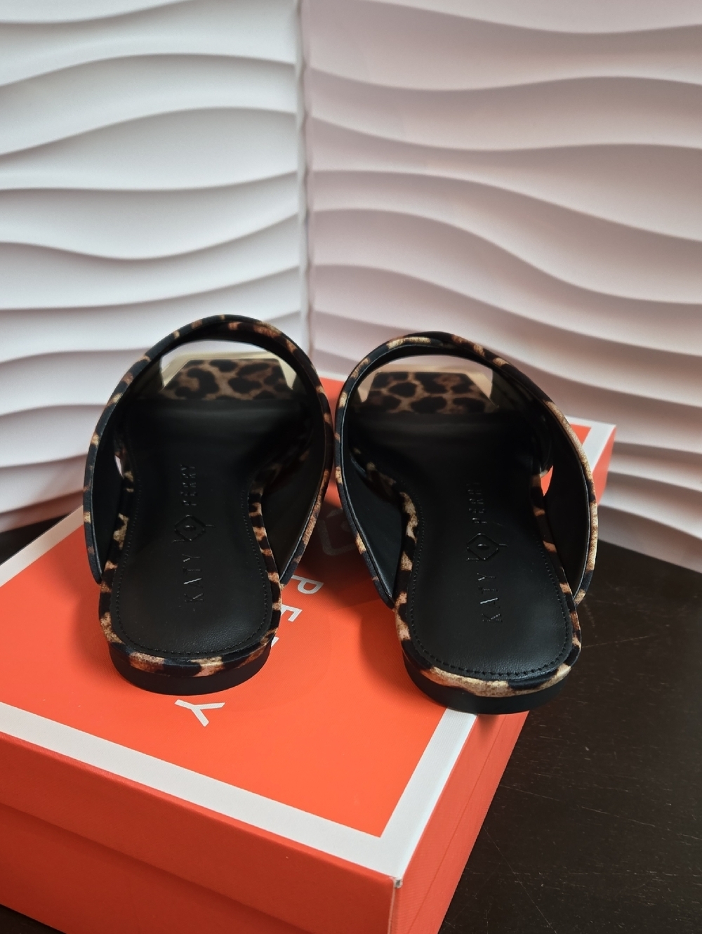 Katy Perry Collections The Checked In Slide Leopard Print Satin - Picture 3 of 6